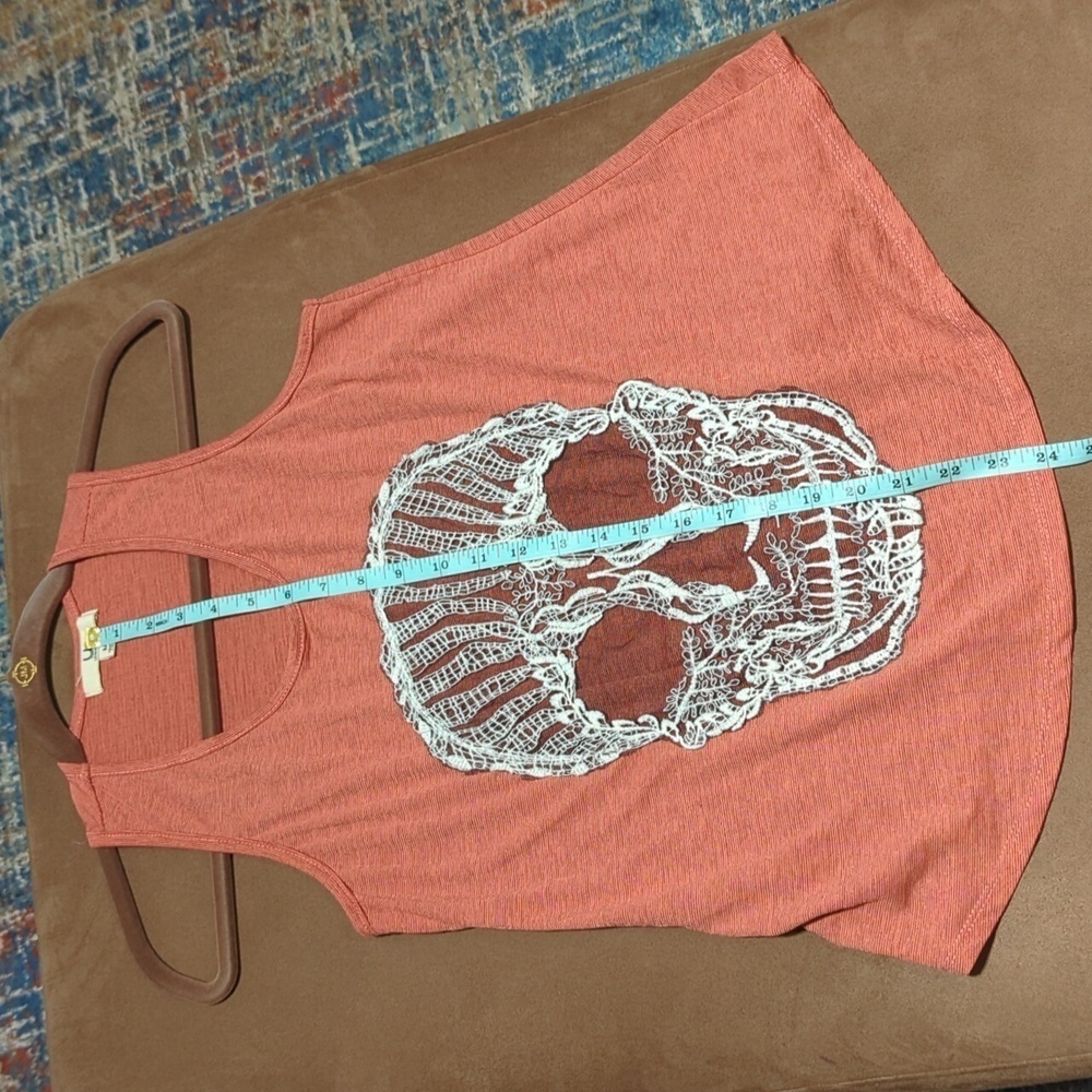 Ya Los Angeles Women's Racerback Tank Lace Skull Inlay Size Med - Picture 7 of 7